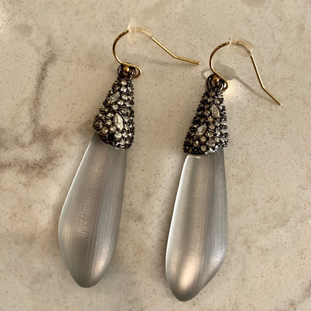Alexis Bittar crystal encrusted capped earrings
